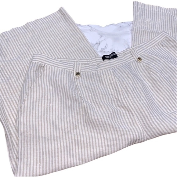 Ellen Tracy size XLarge striped linen blend pants - Picture 1 of 8